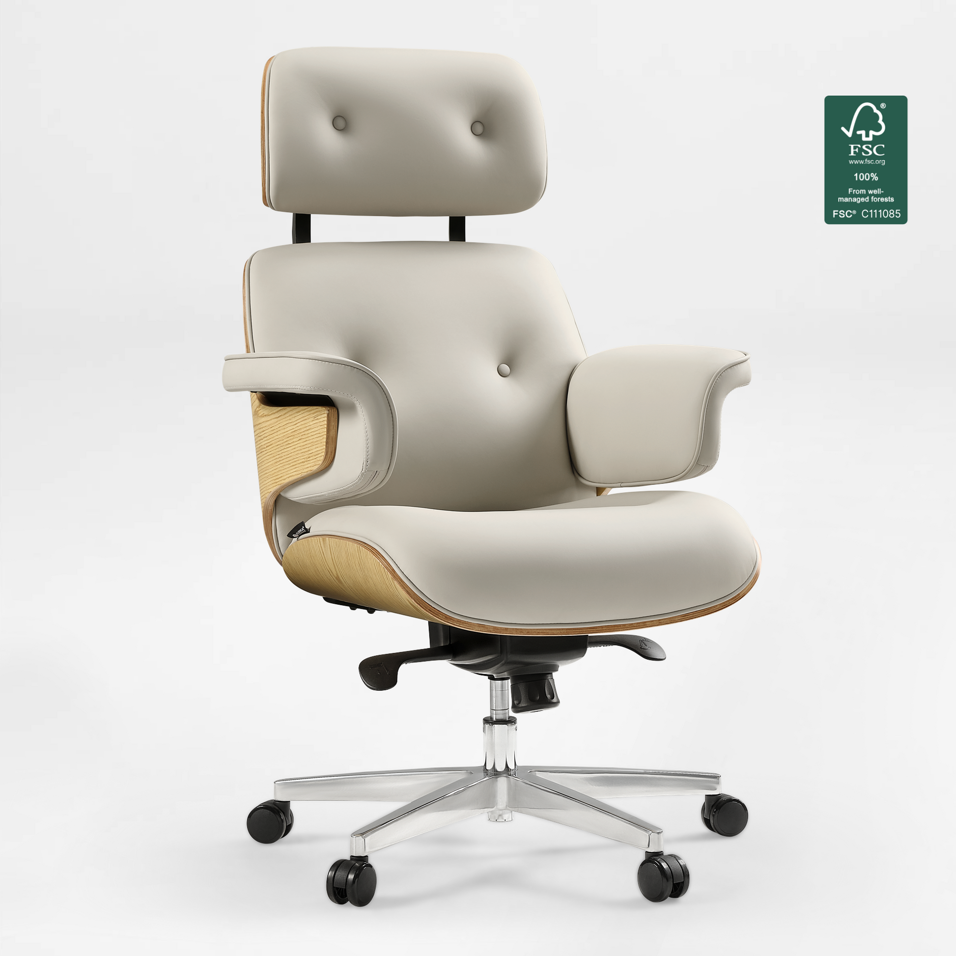 Eureka Ergonomic Mathias Executive Office Chair BEIGE Front Veiw