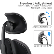 Flex Ergonomic Office Chair Headrest, Adjustable for Angle and Height, for Neck Support.