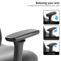 Flex Ergonomic Office Chair With 3D Adjustable Armrests for Optimal Arm Support.