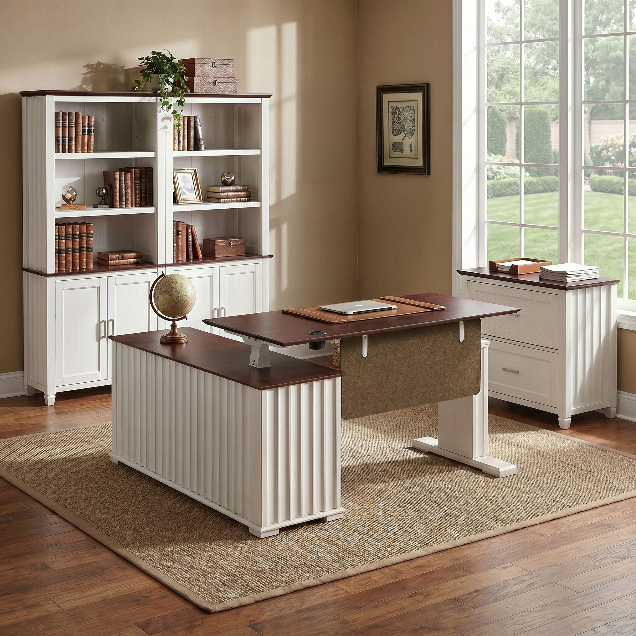 Eureka Ergonomic 60 inches L Shape Standing Desk with Storage Cabinets