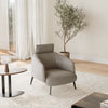 Nappa Leather Comfort Ivory Lounge Chair - Dark-Gray