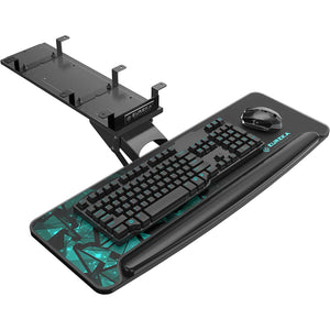 Black & Blue Practical Gaming Adjustable Slide-out Keyboard Tray