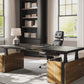 Zen Pro Series, 87"/72" Executive Standing Desk with Cabinets Set
