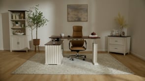 Eureka ARK ES 60'' Executive L-shaped Standing Desk with Storage Cabinets product featured video