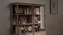 Ark EL, 71'' Display Bookshelf with Storage Cabinet, Oak