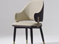 Anareli, Upholstered Dining Arm Chairs Set of 2,Beige & Dark Brown