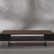 47" Walnut Rounded Retangular Coffee Table