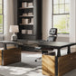 Zen Pro Series, 87"/72" Executive Standing Desk with Cabinets Set
