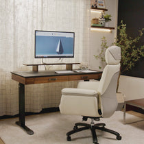 Eureka Ergonomic Royal, comfy leather executive office chair with high back and lumbar support, Beige White, promotional video