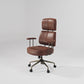 Cameron, Faux Suede Fabric High Back Office Chair Brown/Gray