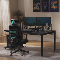 GTG - L60, L-Shaped Glass LED Gaming Desk (60"x40")