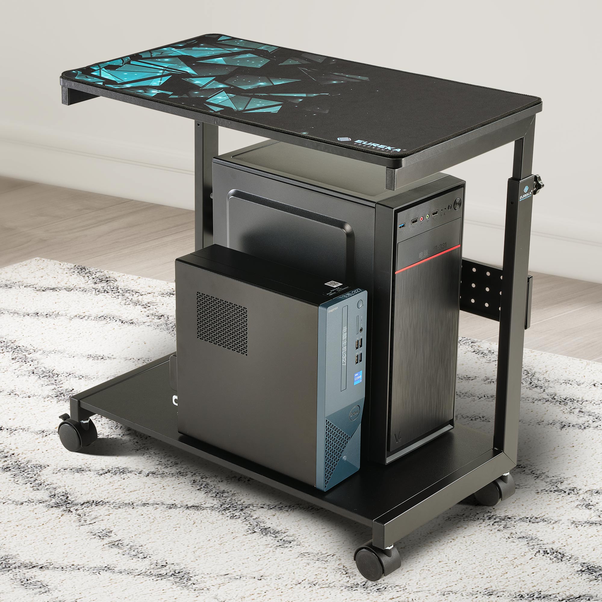 Eureka Ergonomic Computer Accessories PC Stand Rolling Cart with Wheel