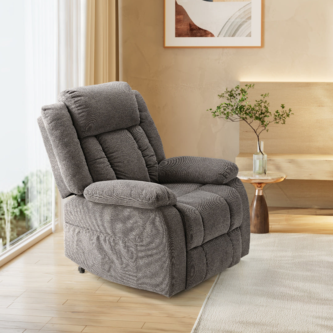 Recliner chair best sale grey fabric