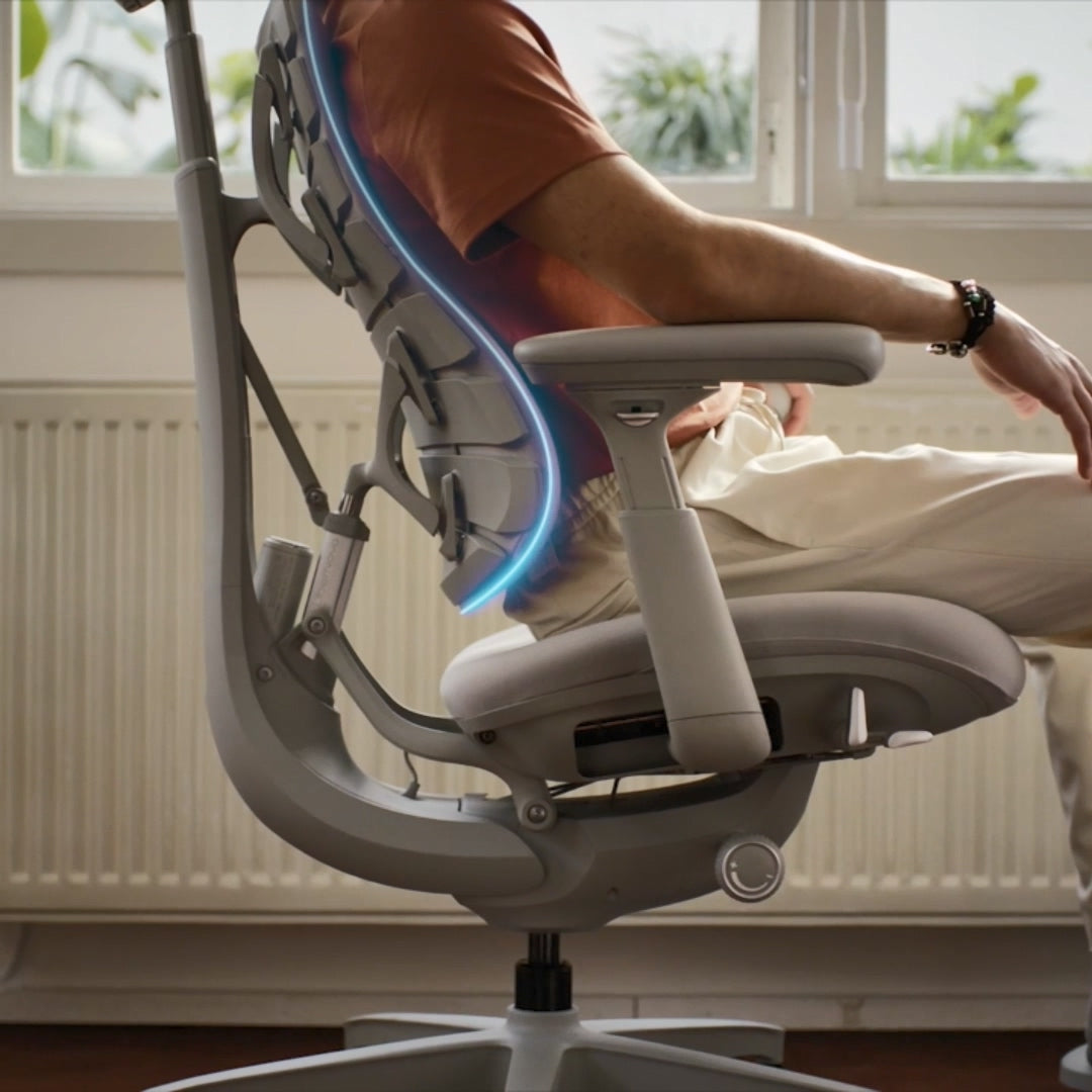 LiberNovo Omni Ergonomic Office Chair and Footrest for All-day Back Support and Spinal Alignment, Space Grey