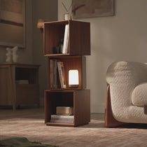 Cubo Walnut Rotating Storage Cabinet