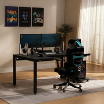 GTG - L60, L-Shaped Glass LED Gaming Desk (60"x40")