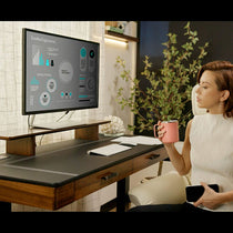 Faux Saddle Leather Adjustable Standing Desk (55"x23")