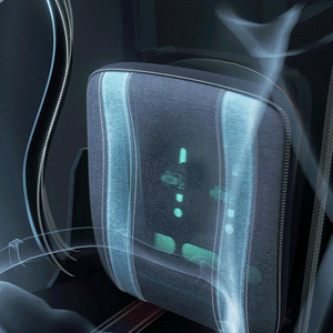 Hyperx Python II Gaming Chair: Animated Schematic of Lumbar Support System, Ergonomic Design.