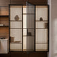 Arundel Dark Walnut Wall System with Slatted Cabinet and Led Lighting