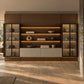 Arundel Dark Walnut Wall System with Slatted Cabinet and Led Lighting