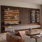 Arundel Dark Walnut Wall System, Shelving & Storage Wall with Led Lighting