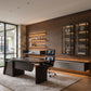 Arundel Dark Walnut Wall System, Shelving & Storage Wall with Led Lighting