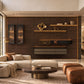 Arundel Dark Walnut Wall System, Shelving & Storage Wall with Led Lighting