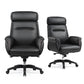 Eureka Royal, Comfy Leather Executive Office Chair With High Back and Lumbar Support, Black, Executive Office, Leather Padded Structure, Front and Angle View