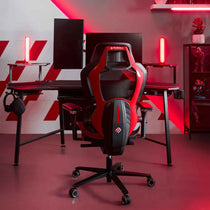 Eureka Ergonomic Typhon Hybrid Gaming Chair in Black and Red Gaming Setup, Ergonomic Design.