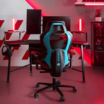 Eureka Ergonomic Typhon Hybrid Gaming Chair With Teal Accents, Ergonomic Gaming Setup.