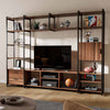 Sonoma Modern TV Stand Media Cabinet with Ample Storage & DIY Shelves - Walnut & Gray
