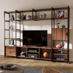 Sonoma 85''Standing Media Cabinet,Walnut & Gray