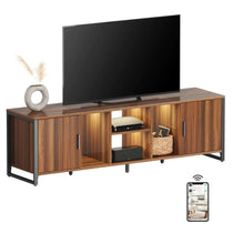 Sonoma 70 Tv Stand Media Console With Led Lights, Wood Grain Finish, and App Control.