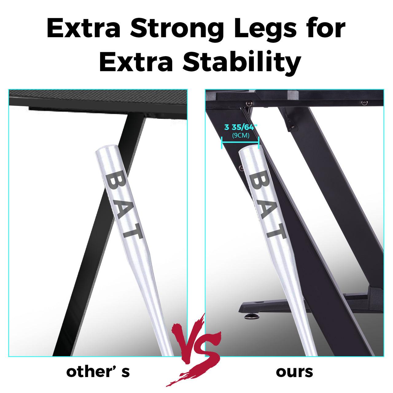 GAMING DESK: Z1 S 44" RGB - Extra Strong Legs For Extra Stability - Eureka Ergonomic GAMING-DESKS SCENE3
