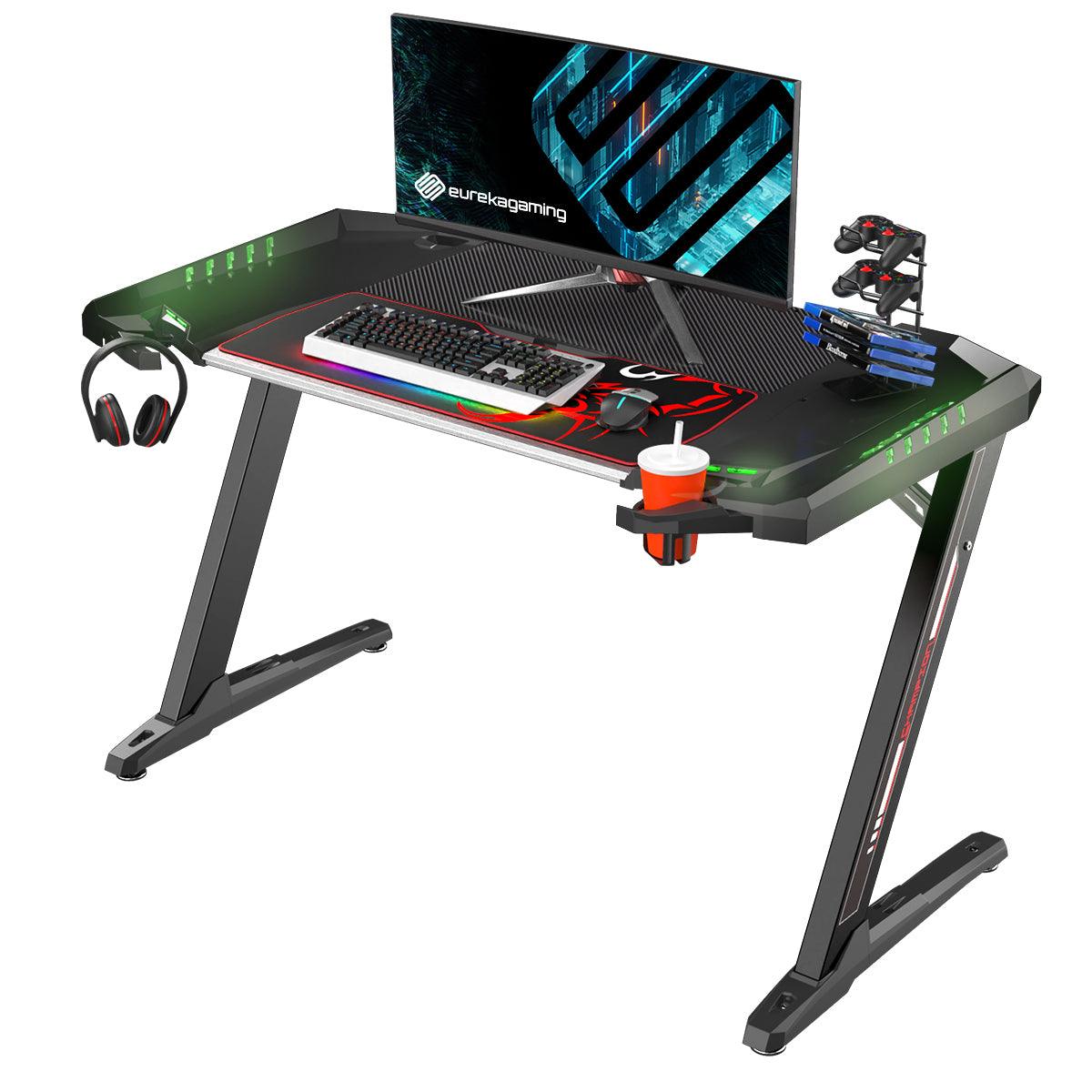 Eureka ergonomic explorer gaming desk sales black